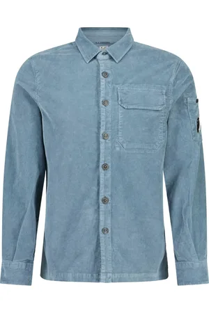 C.P. Company Skjorte, Herre, Blå, XL, Uld, Stilfuld Corduroy Skjorte
