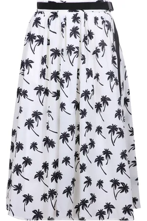 Moncler Nederdel, Dame, , XS, Uld, Blomstret Plisseret Midi-nederdel