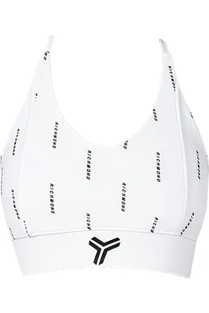 John Richmond Top, Dame, Hvid, XS, Polyester, Sleek Logo Print Sport Top