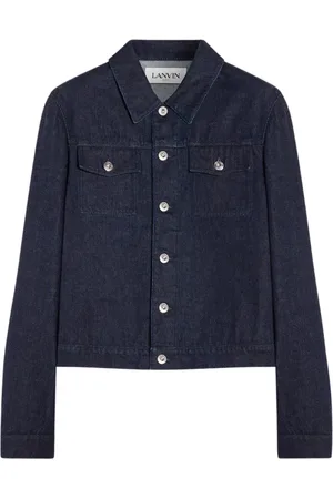 Lanvin Jakke, Herre, Blå, L, Denim, Sci-Fi Print Denim Jakke