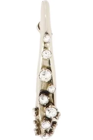 Alexander McQueen Tilbehør, Dame, Grå, ONE SIZE, Elegante Pave Facetterede Øreringe