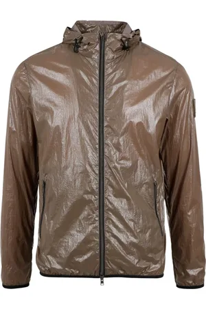 HERNO Jakke, Herre, Grøn, 2XL, Uld, Regnjakke med hætte og lynlås