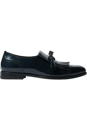 Scarosso Sko, Dame, Blå, 42 EU, Læder, Lucy Loafers - Blå kalveskind semi brogue