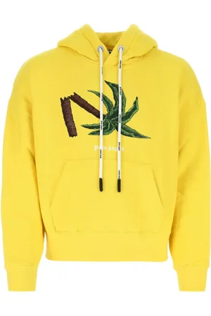 Palm Angels Sweathshirts & Hoodies, Herre, Gul, S, Uld, Komfortabel og stilfuld hættetrøje