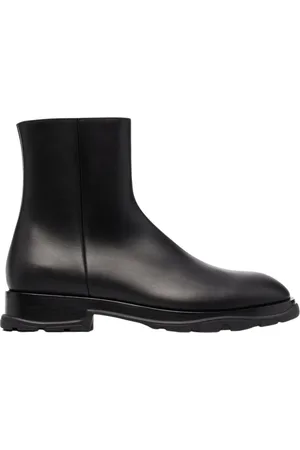 Alexander McQueen Sko, Herre, Sort, 40 1/2 EU, Læder, Slim Tread Chelsea Støvler