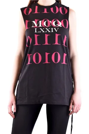 Alexander McQueen Top, Dame, Sort, M, Ærmeløs Top med MCQ Logo