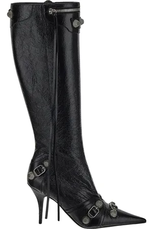 Balenciaga Sko, Dame, Sort, 37 1/2 EU, Uld, Elegant Høj Støvle