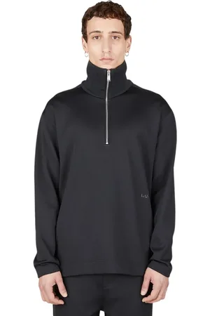 Lanvin Sweathshirts & Hoodies, Herre, Sort, S, Bomuld, Jersey Polo Sweatshirt