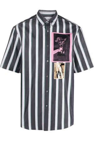 Lanvin Skjorte, Herre, Grå, M, Bomuld, Stribet bomuldsskjorte