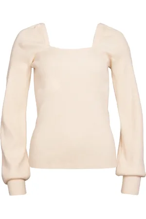 Liberté Strik, Dame, , M, Polyester, Cleo LS Bluse, 21526 - Creme
