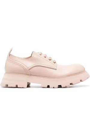 Alexander McQueen Sko, Dame, Lyserød, 38 EU, Læder, Blush Læder Snørestøvler