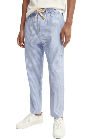 Scotch&Soda Bukser, Herre, Blå, W34, Bomuld, Slim-Fit Bomuld Poplin Joggers