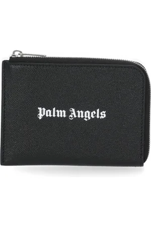 Palm Angels Tilbehør, Herre, Sort, ONE SIZE, Læder, Læderkortholder med lynlås