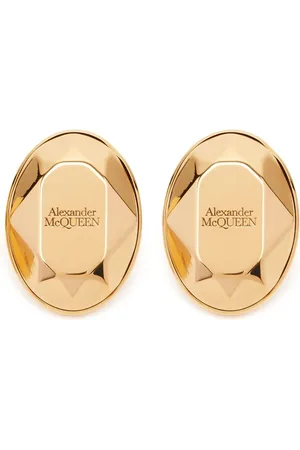 Alexander McQueen Tilbehør, Dame, , ONE SIZE, Gyldne Facetterede Sten Stud Øreringe