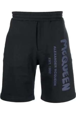 Alexander McQueen Shorts, Herre, Blå, L, Bomuld, Blå Graffiti Bermuda Shorts