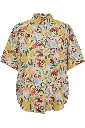 Liberté Bluser & Skjorter, Dame, Flerfarvet, M, Polyester, Arty SS Skjorte - Collage Blomster