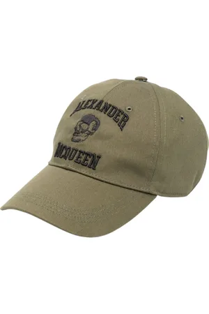 Alexander McQueen Tilbehør, Herre, Grøn, S, Uld, Stilfuld Broderet Baseballkasket