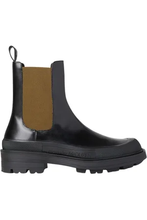 Alexander McQueen Sko, Herre, Sort, 41 EU, Læder, Stack Chelsea Støvler, Læder, Moderne Stil