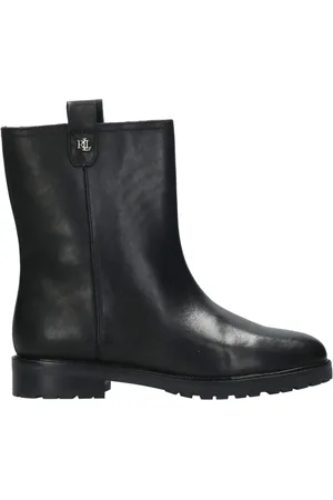 Ralph Lauren Sko, Dame, Sort, 38 EU, Læder, Slip-on Læder Ankelstøvler