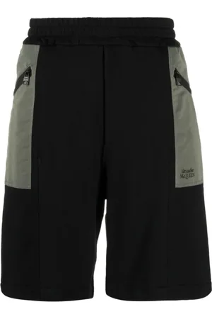 Alexander McQueen Shorts, Herre, Sort, M, Bomuld, To-farvet elastiske track shorts