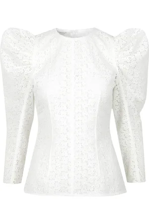 Serafini Bluser & Skjorter, Dame, Hvid, XS, Bomuld, Broderet bomuldsskjorte