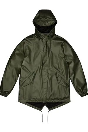 Rains Jakke, Herre, Grøn, L, Uld, Vandtæt Fishtail Jakke