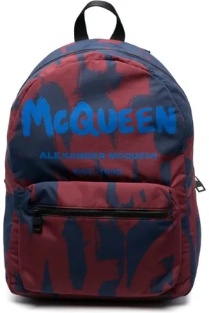 Alexander McQueen Taske, Herre, Rød, ONE SIZE, Uld, Graffiti Logo-Print Rygsæk