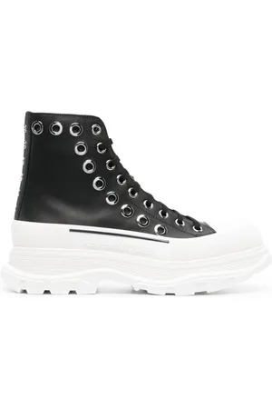 Alexander McQueen Sko, Herre, Sort, 44 EU, Sorte Tread Slick Ankelstøvler
