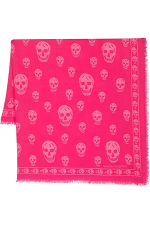 Alexander McQueen Tilbehør, Dame, Lyserød, ONE SIZE, Uld, Fuchsia Uldstrik Tørklæde