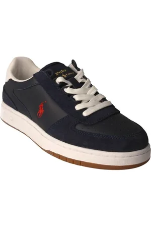 Ralph Lauren Sko, Herre, Sort, 43 EU, Læder, Marineblå Herre Sports Sneakers