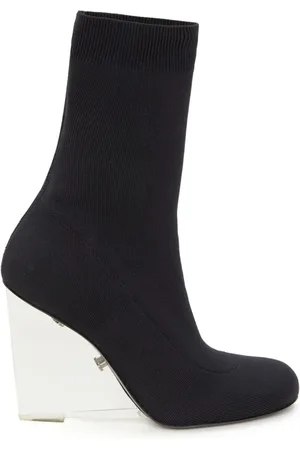 Alexander McQueen Sko, Dame, Sort, 36 EU, Uld, Sorte Slip-On Støvler med Glas og Stræk