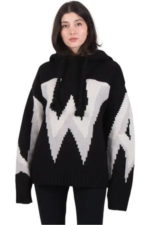 J.W.Anderson Sweathshirts & Hoodies, Dame, Sort, XS, Uld, Komfortabel og stilfuld hættetrøje
