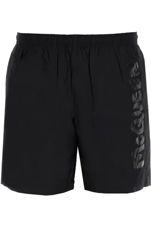 Alexander McQueen Shorts, Herre, Sort, S, Graffiti Logo Badetøj Shorts