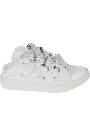 Lanvin Sko, Herre, Hvid, 41 EU, Uld, Hvide Curb Mules Sneakers