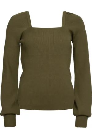 Liberté Strik, Dame, Grøn, XL, Polyester, Cleo LS Bluse, Army Grøn