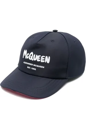 Alexander McQueen Tilbehør, Herre, Blå, S, Bomuld, Blå Logo-Print Baseball Cap til Mænd