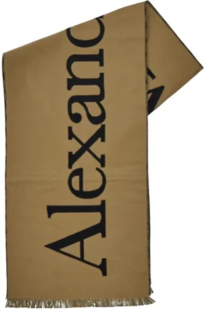 Alexander McQueen Tilbehør, Herre, , ONE SIZE, Uld, Klassisk Logo Tørklæde, Tidløst Design
