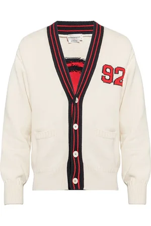 Alexander McQueen Strik, Herre, Hvid, L, Bomuld, Cardigan med kranie motiv