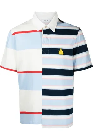 Lanvin Top, Herre, Hvid, S, Bomuld, Patchwork Logo Polo Shirt