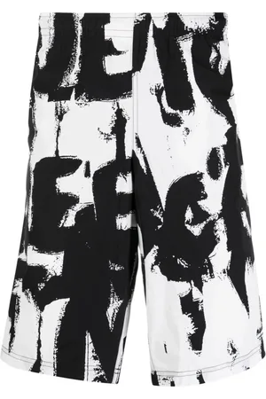 Alexander McQueen Shorts, Herre, Sort, S, Polyester, Sort Logo-Print Badeshorts