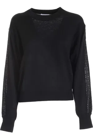 See by Chloé Sweathshirts & Hoodies, Dame, Sort, L, Uld, Broderet Indsæt Sweater