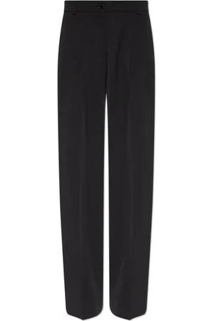Dolce & Gabbana Bukser, Dame, Sort, M, Uld, Uld plisserede bukser