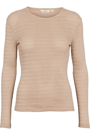 Basicapparel Top, Dame, , XL, Bomuld, Karla LS Tee - Sesame