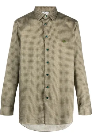 Etro Skjorte, Herre, Grøn, XL, Bomuld, Grøn geometrisk print bomuldsskjorte