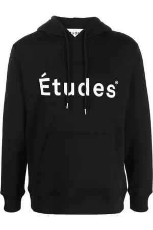 Etudes Sweathshirts & Hoodies, Herre, Sort, S, Bomuld, Sort Logo-Print Hættetrøje