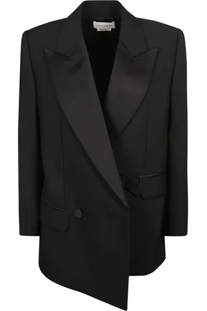 Alexander McQueen Jakke, Dame, Sort, XS, Uld, Moderne Uld Sportsjakke