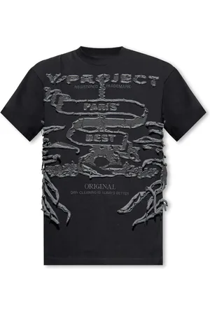 Y / PROJECT Top, Herre, Sort, S, Bomuld, T-shirt med logo