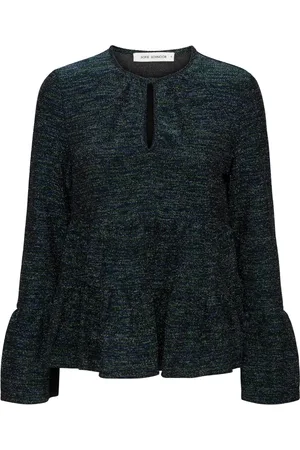 Sofie Schnoor Bluser & Skjorter, Dame, Grøn, L, Læder, A-formet Bluse til Kvinder, Celine - Grøn Glitter