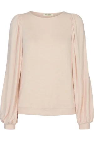 Sofie Schnoor Bluser & Skjorter, Dame, , S, Polyester, Dame Sweatshirt med Puf-Ærmer - Sand