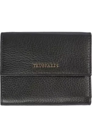 Trussardi Tilbehør, Herre, Sort, ONE SIZE, Læder, Kvinders pung i præget læder med trykknaplukning